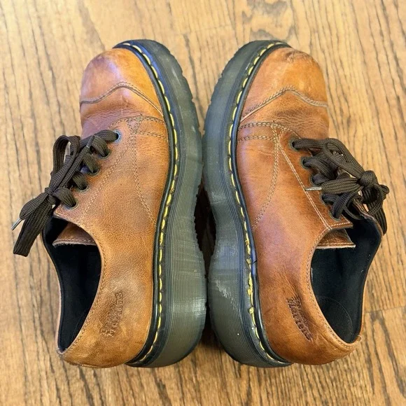 Dr. Martens 8651 Chunky Oxford Shoes Brown Leather Made in England Size 7 - Picture 6 of 13